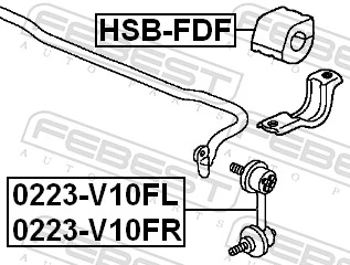 Mounting, stabiliser bar HSB-FDF