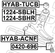 Control/Trailing Arm, wheel suspension 1224-SBRH