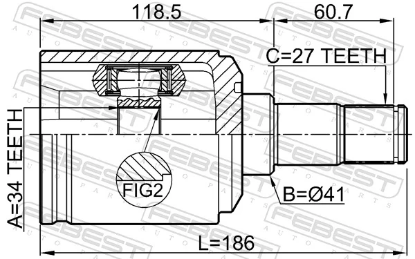 FEBEST 1411-KORMTLH Joint Kit, drive shaft