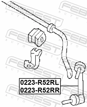 Link/Coupling Rod, stabiliser bar 0223-R52RL