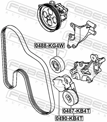 Deflection/Guide Pulley, V-ribbed belt 0488-KG4W