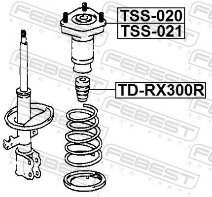 FEBEST TD-RX300R Rubber Buffer, suspension