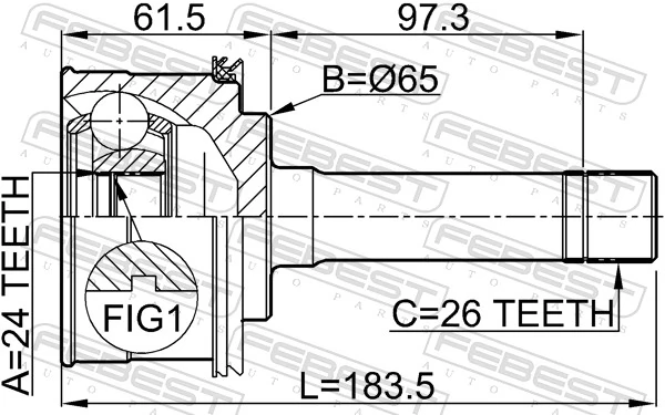 FEBEST 2210-SP Joint Kit, drive shaft
