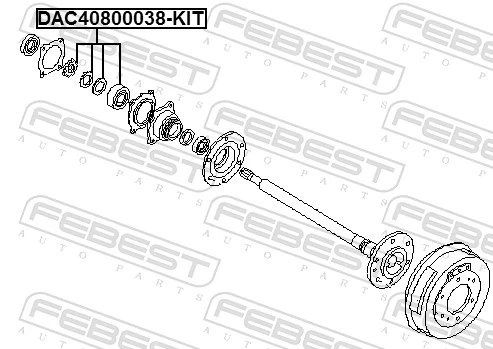 FEBEST DAC40800038-KIT Wheel Bearing Kit