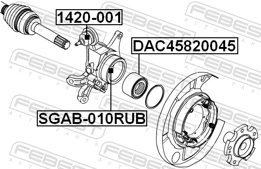 Mounting, control/trailing arm SGAB-010RUB