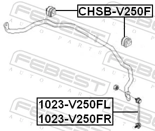 FEBEST CHSB-V250F Mounting, stabiliser bar