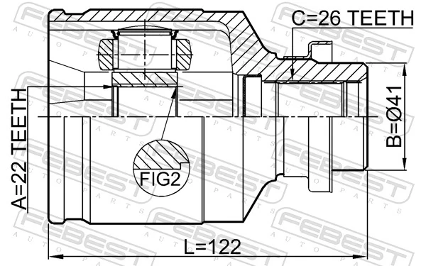 FEBEST 0411-CU4WRH Joint Kit, drive shaft