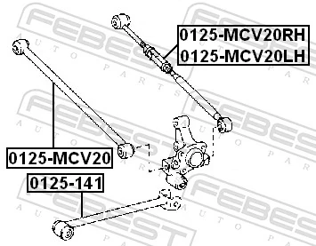 Control/Trailing Arm, wheel suspension 0125-MCV20LH