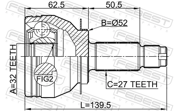 Joint Kit, drive shaft 0810-B13MT