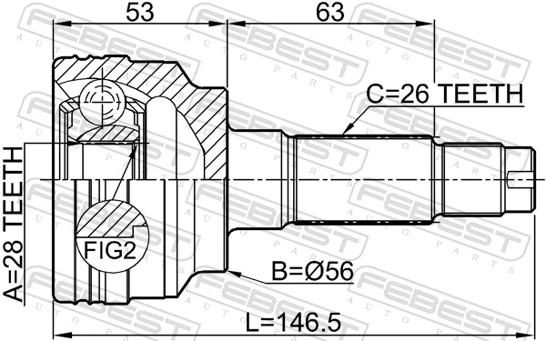 Joint Kit, drive shaft 0510-323BJ