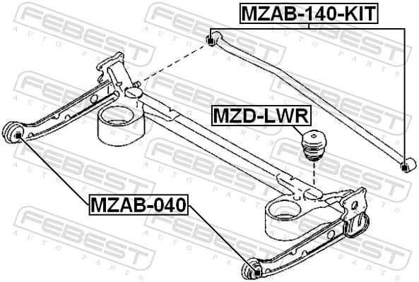 FEBEST MZAB-140-KIT Repair Kit, control arm