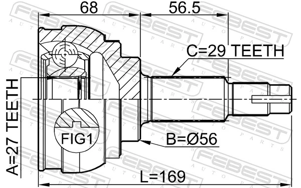 Joint Kit, drive shaft 0210-027
