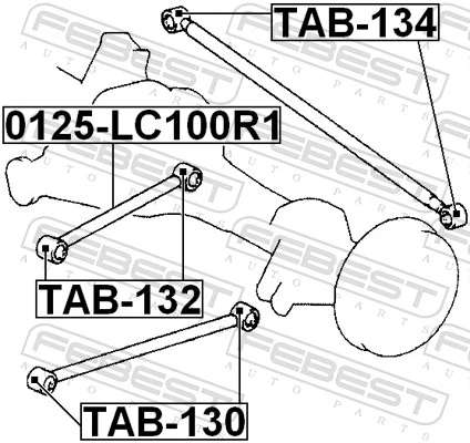 Mounting, control/trailing arm TAB-130