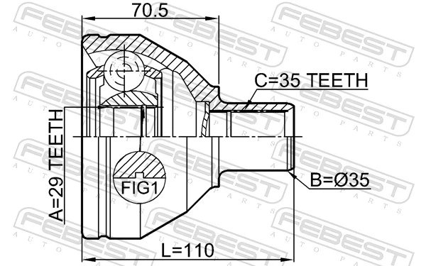 Juego de articulación, árbol de transmisión 2711-XC90LH