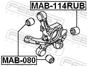 Mounting, control/trailing arm MAB-114RUB