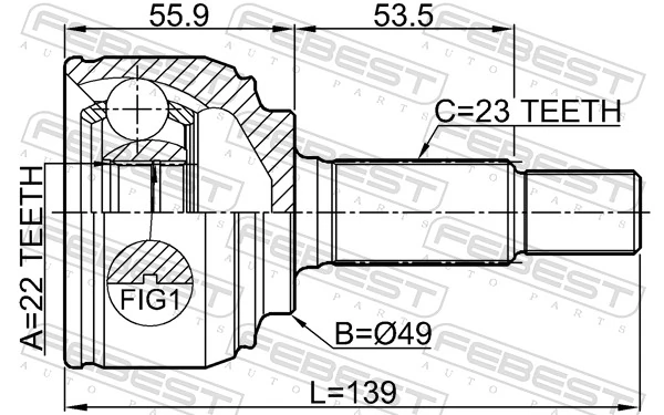 Joint Kit, drive shaft 0210-K12E
