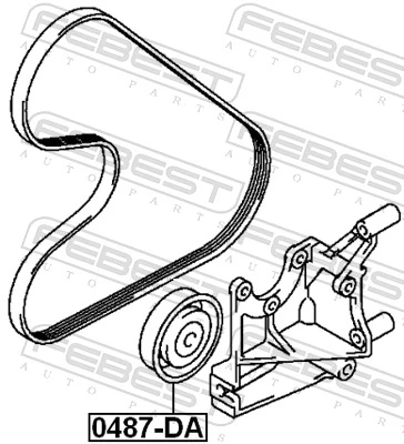 Tensioner Pulley, V-ribbed belt 0487-DA