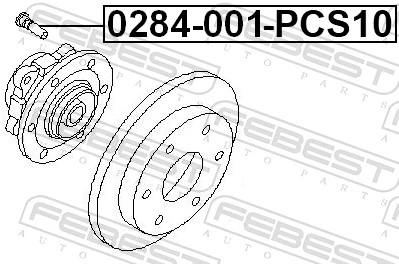 Wheel Stud 0284-001-PCS10