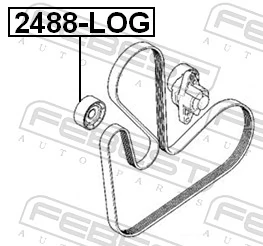 Tensioner Pulley, V-ribbed belt 2488-LOG