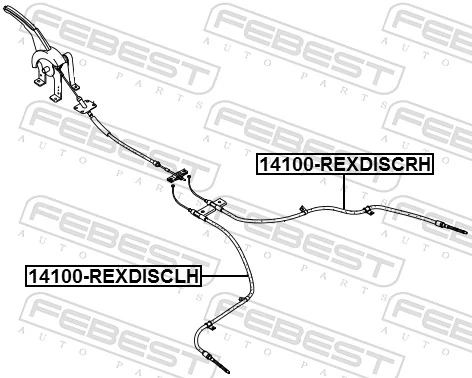 FEBEST 14100-REXDISCLH Cable Pull, parking brake