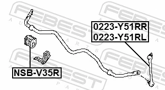 FEBEST 0223-Y51RL Link/Coupling Rod, stabiliser bar
