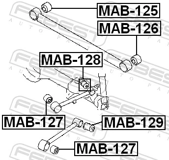 Mounting, control/trailing arm MAB-128
