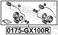 FEBEST 0175-GX100R Repair Kit, brake caliper