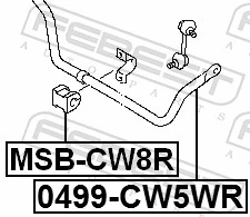 Mounting, stabiliser bar MSB-CW8R