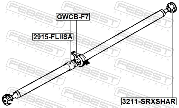 FEBEST GWCB-F7 Bearing, propshaft centre bearing