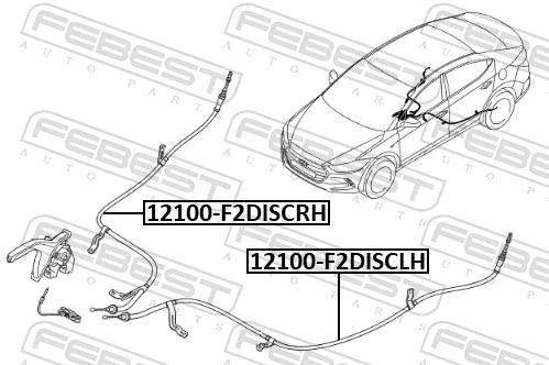 FEBEST 12100-F2DISCLH Cable Pull, parking brake