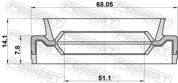 FEBEST 95EFS-53680814X Seal Ring, wheel hub