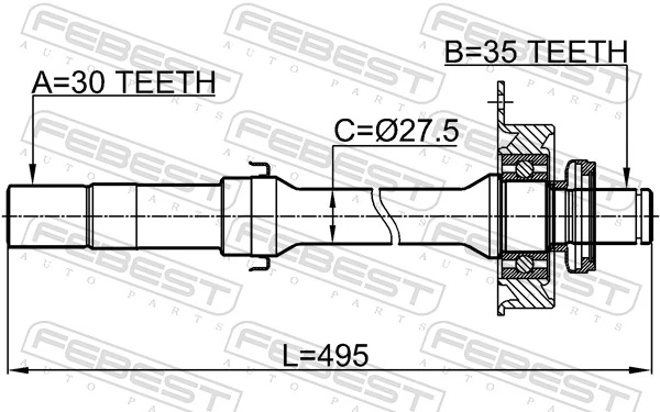 FEBEST 0512-TRIBRH Drive Shaft