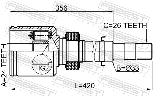 Joint Kit, drive shaft 0211-C11HR16RH