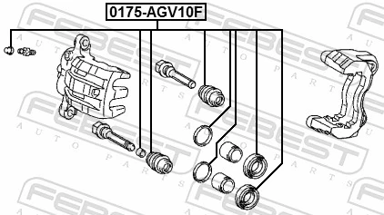 FEBEST 0175-AGV10F Repair Kit, brake caliper