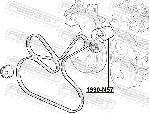 Belt Tensioner, V-ribbed belt 1990-N57