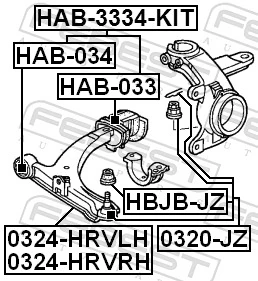 Mounting, control/trailing arm HAB-034