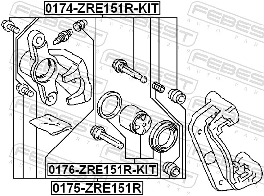 Repair Kit, brake caliper 0176-ZRE151R-KIT