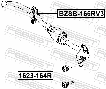 FEBEST BZSB-166RV3 Mounting, stabiliser bar