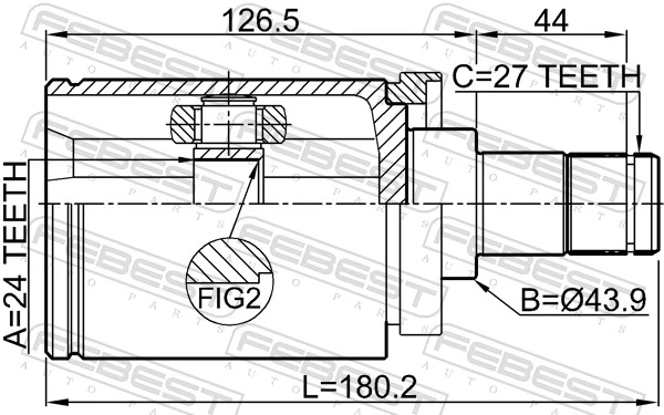 FEBEST 1911-E60LH Joint Kit, drive shaft