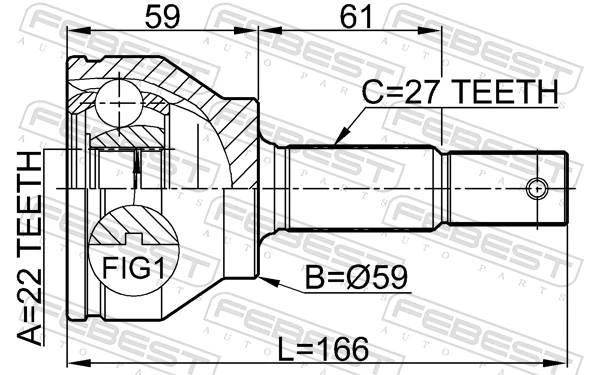 FEBEST 0210-FX35 Joint Kit, drive shaft