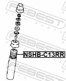FEBEST NSHB-C13RR Protective Cap/Bellow, shock absorber
