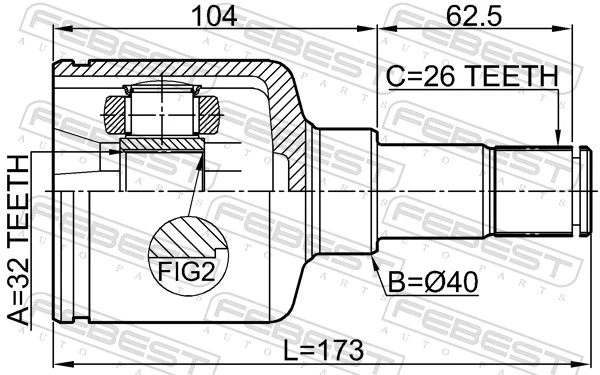 FEBEST 2111-CB4LH Joint Kit, drive shaft