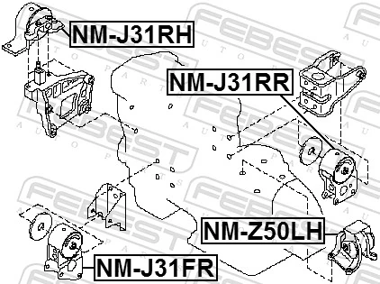 Mounting, engine NM-J31RR