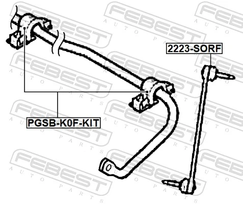 FEBEST PGSB-K0F-KIT Repair Kit, stabiliser bush