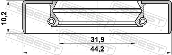 FEBEST 95GDS-34441010X Shaft Seal, drive shaft