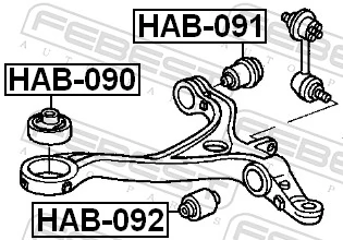 Mounting, control/trailing arm HAB-091