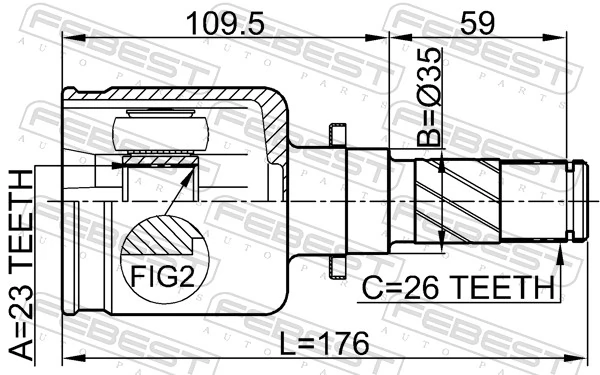FEBEST 0511-M320ATLH Joint Kit, drive shaft