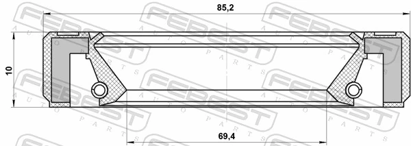 FEBEST 95GBY-71851011R Shaft Seal, camshaft