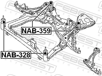 FEBEST NAB-359 Bushing, axle beam