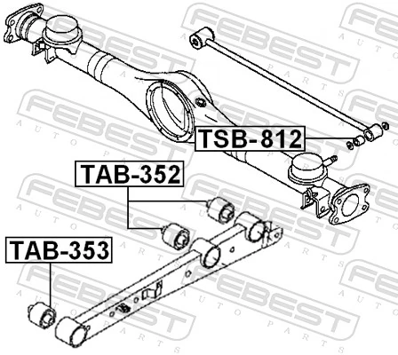 FEBEST TAB-352 Mounting, control/trailing arm